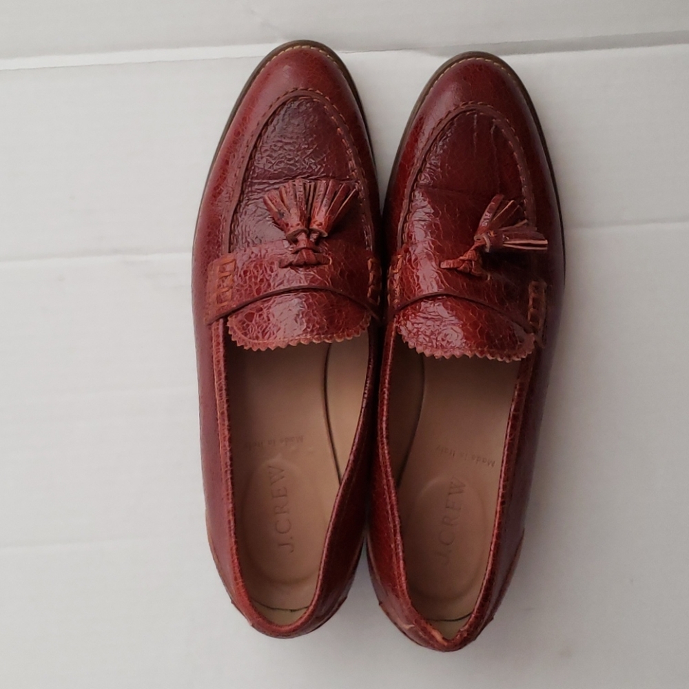 J crew crackeled biella loafer